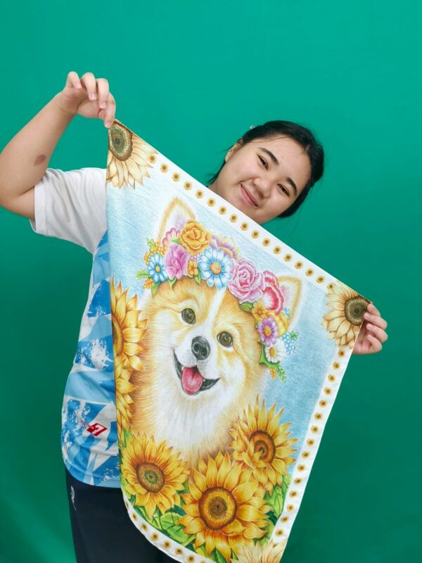 ผ้าพันคอลายน้องหมาชิบะ (60x60 ซม.) - Image 3