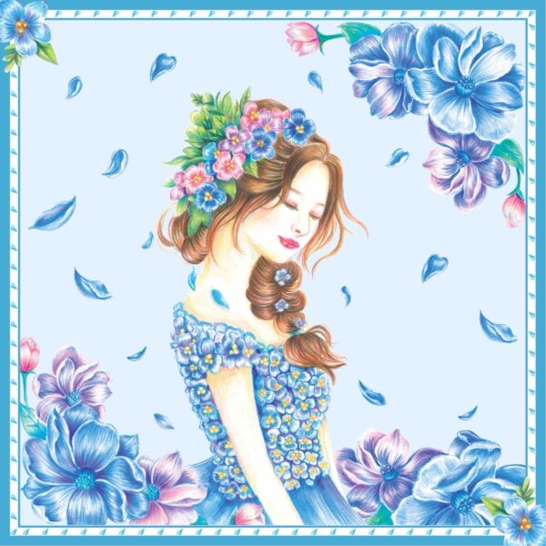 ผ้าคลุมไหล่ลายบุหงานารี (110x110 ซม.)